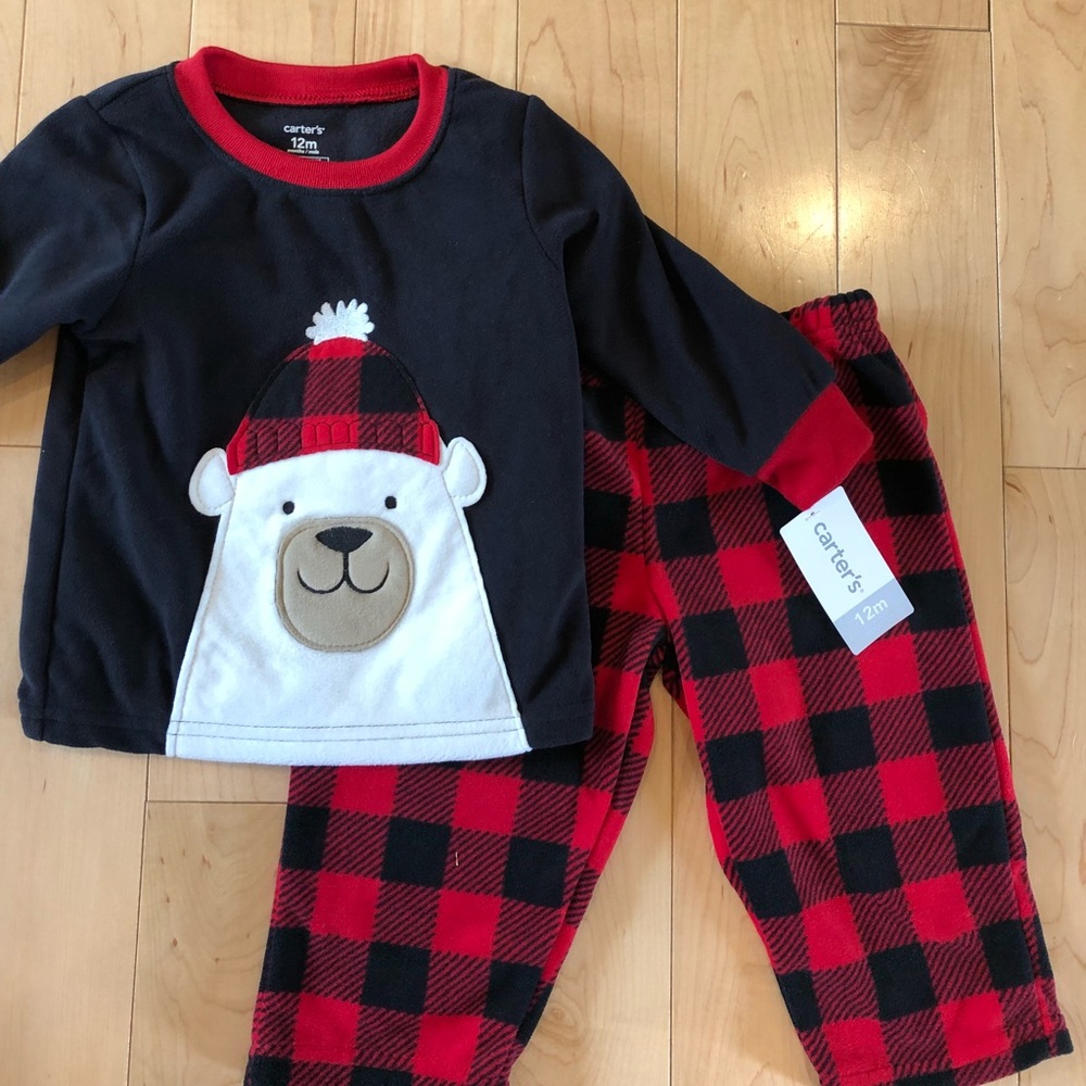 Baby boy fleece winter pajamas - Picture 2 of 7